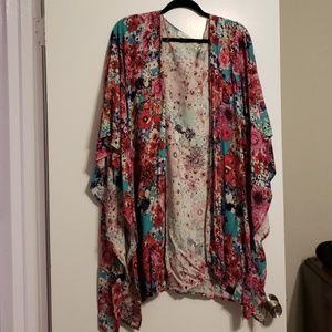 Bright Floral Kimono - 1XL